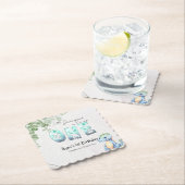 Schattigee Waterverf Baby Dinosaurus 1e Verjaardag Kartonnen Onderzetters (Insitu)