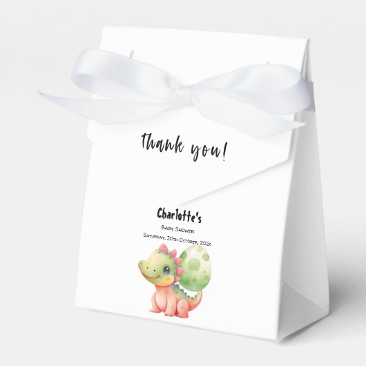 Schattigee Waterverf Baby Dinosaurus Baby shower Bedankdoosjes (Voorkant Zijde)