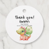 Schattigee Waterverf Baby Dinosaurus Baby shower Bedankjes Labels (Achterkant)