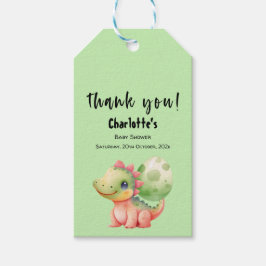 Schattigee Waterverf Baby Dinosaurus Baby shower Cadeaulabel