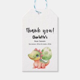 Schattigee Waterverf Baby Dinosaurus Baby shower Cadeaulabel