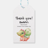 Schattigee Waterverf Baby Dinosaurus Baby shower Cadeaulabel (Achterkant)