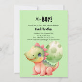 Schattigee Waterverf Baby Dinosaurus Baby shower Kaart (Voorkant)
