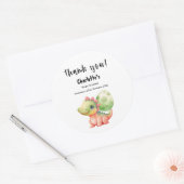 Schattigee Waterverf Baby Dinosaurus Baby shower Ronde Sticker (Envelop)