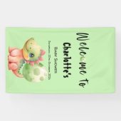 Schattigee Waterverf Baby Dinosaurus Baby shower Spandoek (Horizontaal)