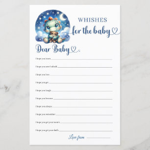 Schattigee Waterverf baby dinosaurus Whishes voor