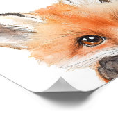 Schattigee Waterverf Baby Fox Nursery Decor Poster (Hoek)
