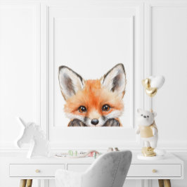 Schattigee Waterverf Baby Fox Nursery Decor Poster