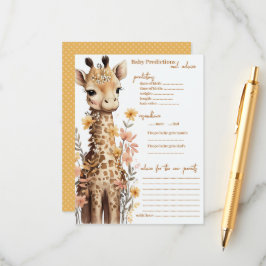 Schattigee Waterverf Baby Giraffe Baby shower Advieskaart