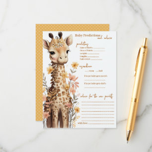 Schattigee Waterverf Baby Giraffe Baby shower Advieskaart