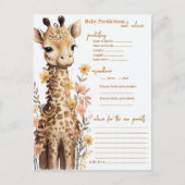 Schattigee Waterverf Baby Giraffe Baby shower Advieskaart (Voorkant)
