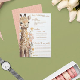 Schattigee Waterverf Baby Giraffe Baby shower Advieskaart