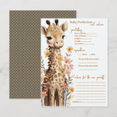 Schattigee Waterverf Baby Giraffe Baby shower Advieskaart (Voorkant / Achterkant)