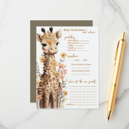 Schattigee Waterverf Baby Giraffe Baby shower Advieskaart