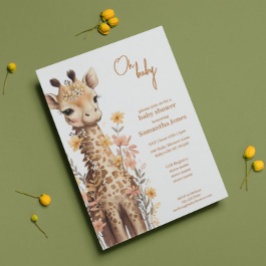 Schattigee Waterverf Baby Giraffe Baby shower Kaart