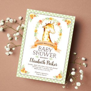 Schattigee Waterverf Baby Giraffe Baby shower Kaart