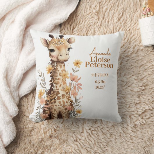 Schattigee Waterverf Baby Giraffe Baby Stats Kussen (Deken)