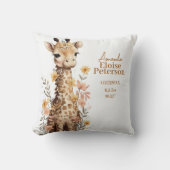 Schattigee Waterverf Baby Giraffe Baby Stats Kussen (Voorkant)