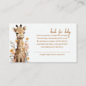 Schattigee Waterverf Baby Giraffe Boek voor Baby Informatiekaartje (Voorkant)