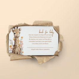 Schattigee Waterverf Baby Giraffe Boek voor Baby Informatiekaartje