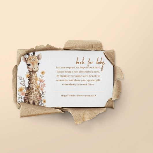 Schattigee Waterverf Baby Giraffe Boek voor Baby Informatiekaartje