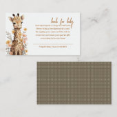 Schattigee Waterverf Baby Giraffe Boek voor Baby Informatiekaartje (Voorkant / Achterkant)