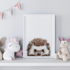 Schattigee Waterverf Baby Hedgehog Nursery Decor Poster
