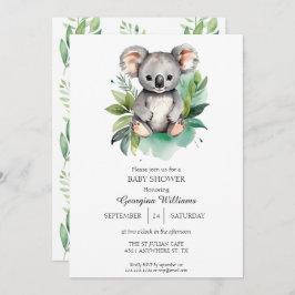 Schattigee Waterverf Baby Koala Baby shower Kaart