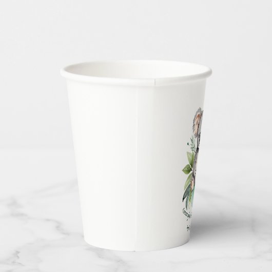 Schattigee Waterverf Baby Koala Baby shower Papieren Bekers (Rechts)