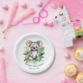 Schattigee Waterverf Baby Koala Baby shower Papieren Bordje (Feest)
