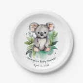 Schattigee Waterverf Baby Koala Baby shower Papieren Bordje (Voorkant)