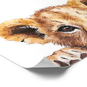 Schattigee Waterverf Baby Lion Nursery Decor Poster (Hoek)