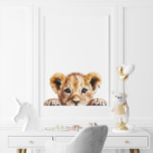 Schattigee Waterverf Baby Lion Nursery Decor Poster