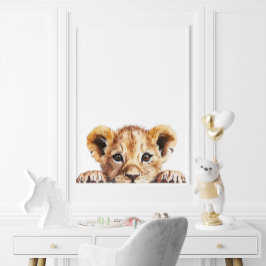 Schattigee Waterverf Baby Lion Nursery Decor Poster