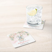 Schattigee waterverf baby olifant blush en goud kartonnen onderzetters (Insitu)