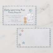 Schattigee Waterverf Baby Olifant Kinderopvang Visitekaartje (Voorkant / Achterkant)