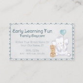 Schattigee Waterverf Baby Olifant Kinderopvang Visitekaartje (Voorkant)