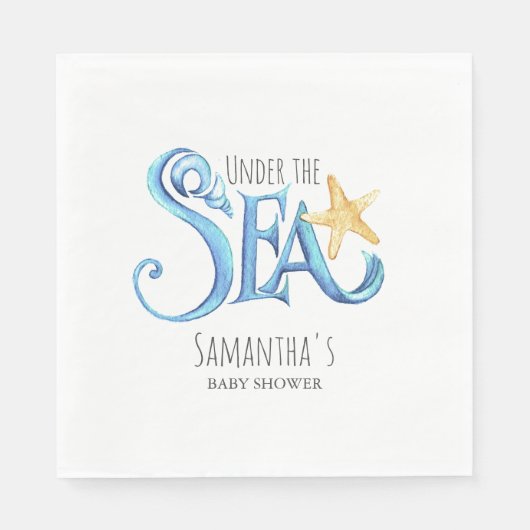Schattigee Waterverf Baby shower papier Servet (Voorkant)