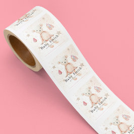 Schattigee Waterverf Baby Speelgoed Baby shower Li Vierkante Sticker