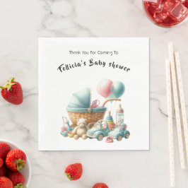 Schattigee waterverf Baby Speelgoed I Baby shower Servet