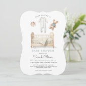 Schattigee Waterverf Baby Things Baby shower Kaart (Staand voorkant)