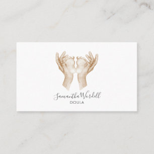 Schattigee Waterverf Baby voeten geboorte doula of Visitekaartje