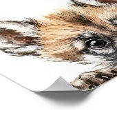 Schattigee Waterverf Baby Wild Dog Nursery Decor Poster (Hoek)