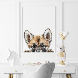 Schattigee Waterverf Baby Wild Dog Nursery Decor Poster