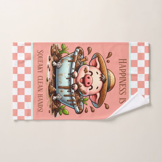 Schattigee waterverf badtijd badkamer varken Land Handdoek (Handdoek)
