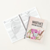 Schattigee waterverf Bakken Bloemen Gepersonalisee Notitieboek (Binnen)