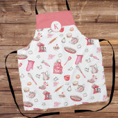 Schattigee Waterverf bakpatroon roze monogram Schort