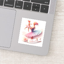 Schattigee Waterverf Ballerina Moeder silhouet Sti