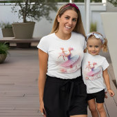 Schattigee Waterverf Ballerina Mom silhouet T-Shir T-shirt