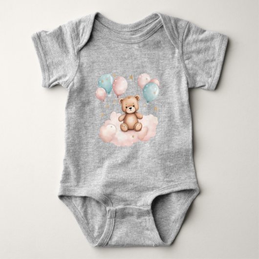 Schattigee Waterverf ballon teddybeer Romper (Voorkant)